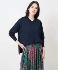 PYFAE06300 CHRISTIAN AUJARD(小さいサイズ)(メゾン ドゥ サンク) Vネックプルオーバーニット ネイビー