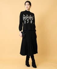 PYFCD02470 CHRISTIAN AUJARD(小さいサイズ)(メゾン ドゥ サンク) ジャガードニットプルオーバー ブラック