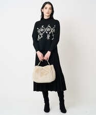 PYFCD02470 CHRISTIAN AUJARD(小さいサイズ)(メゾン ドゥ サンク) ジャガードニットプルオーバー ブラック