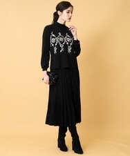 PYFCD02470 CHRISTIAN AUJARD(小さいサイズ)(メゾン ドゥ サンク) ジャガードニットプルオーバー ブラック