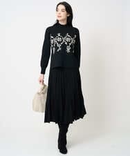 PYFCD02470 CHRISTIAN AUJARD(小さいサイズ)(メゾン ドゥ サンク) ジャガードニットプルオーバー ブラック