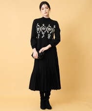 PYFCD02470 CHRISTIAN AUJARD(小さいサイズ)(メゾン ドゥ サンク) ジャガードニットプルオーバー ブラック