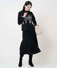 PYFCD02470 CHRISTIAN AUJARD(小さいサイズ)(メゾン ドゥ サンク) ジャガードニットプルオーバー ブラック