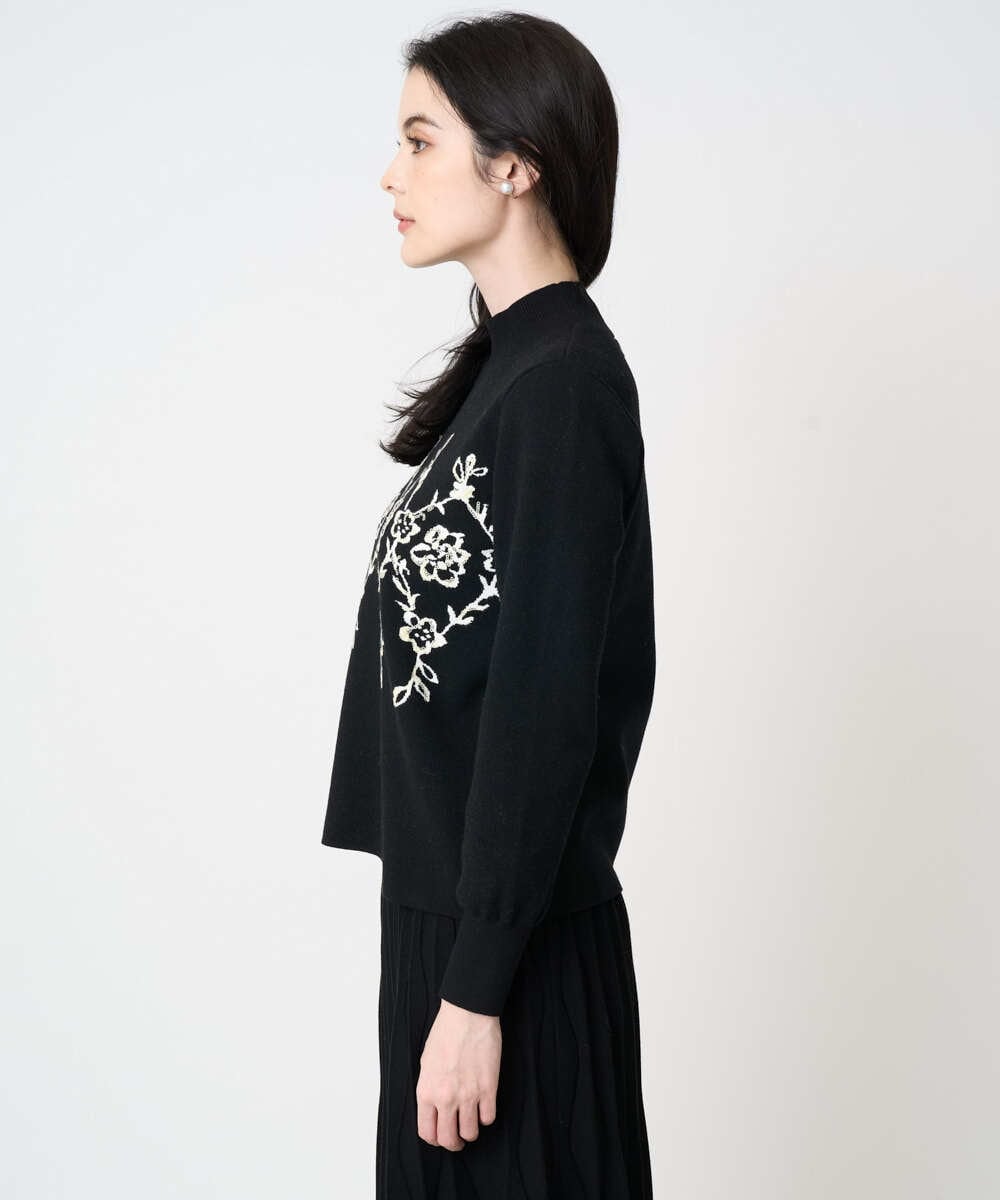 PYFCD02470 CHRISTIAN AUJARD(小さいサイズ)(メゾン ドゥ サンク) ジャガードニットプルオーバー ブラック