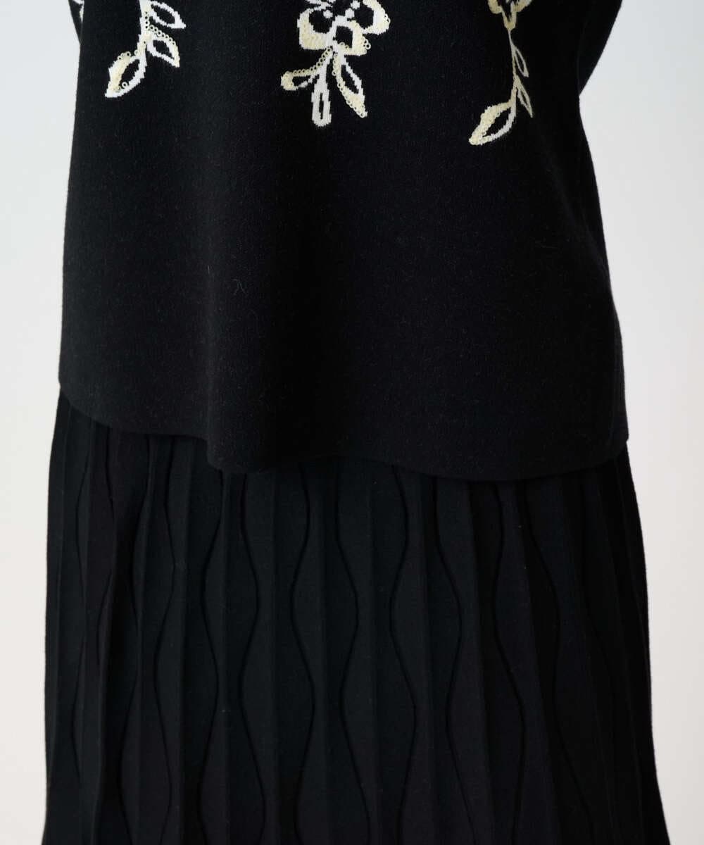 PYFCD02470 CHRISTIAN AUJARD(小さいサイズ)(メゾン ドゥ サンク) ジャガードニットプルオーバー ブラック