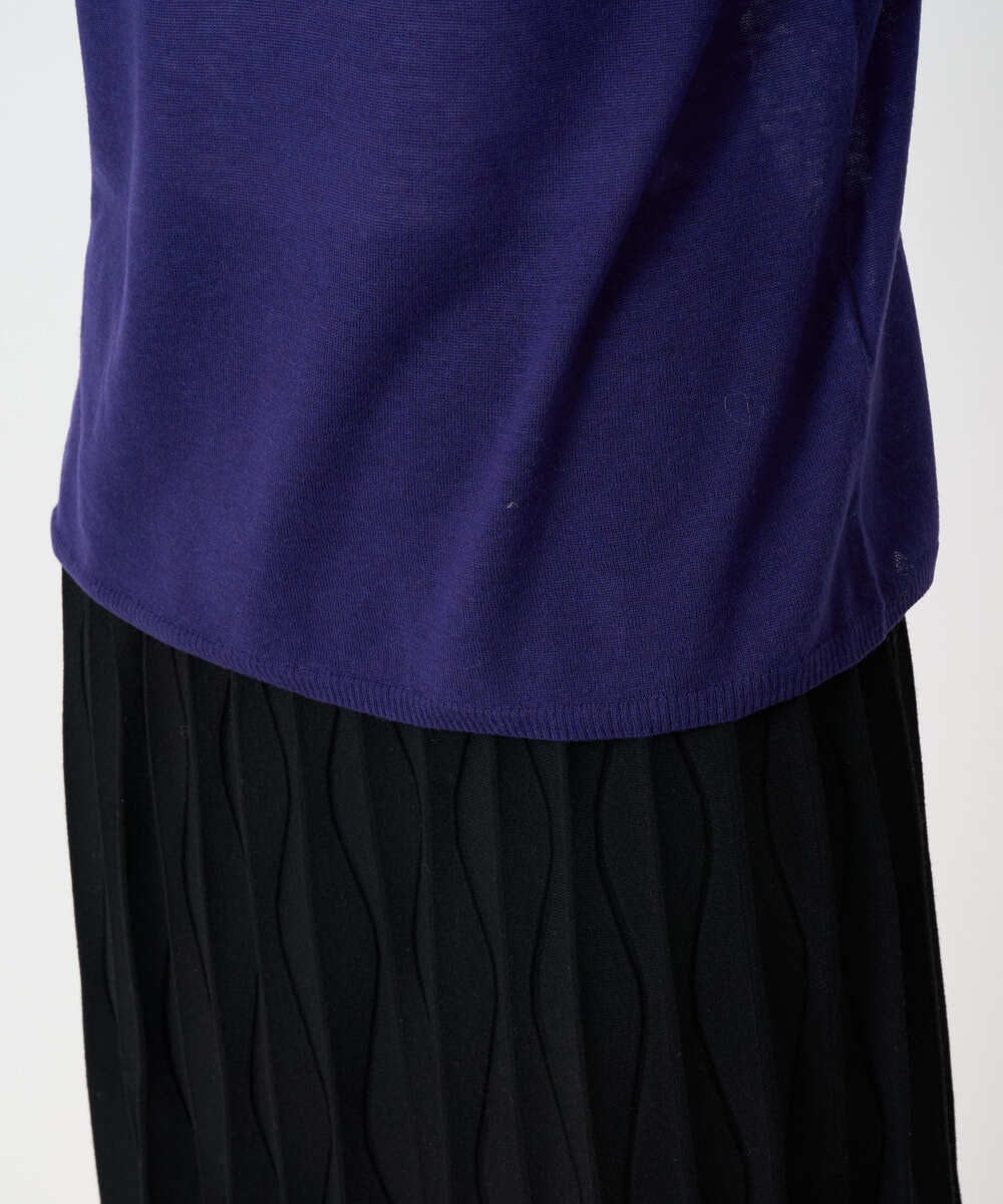 PYFCD07190 CHRISTIAN AUJARD(小さいサイズ)(メゾン ドゥ サンク) [肌触り良い･軽い]ベーシックプルオーバーニット パープル