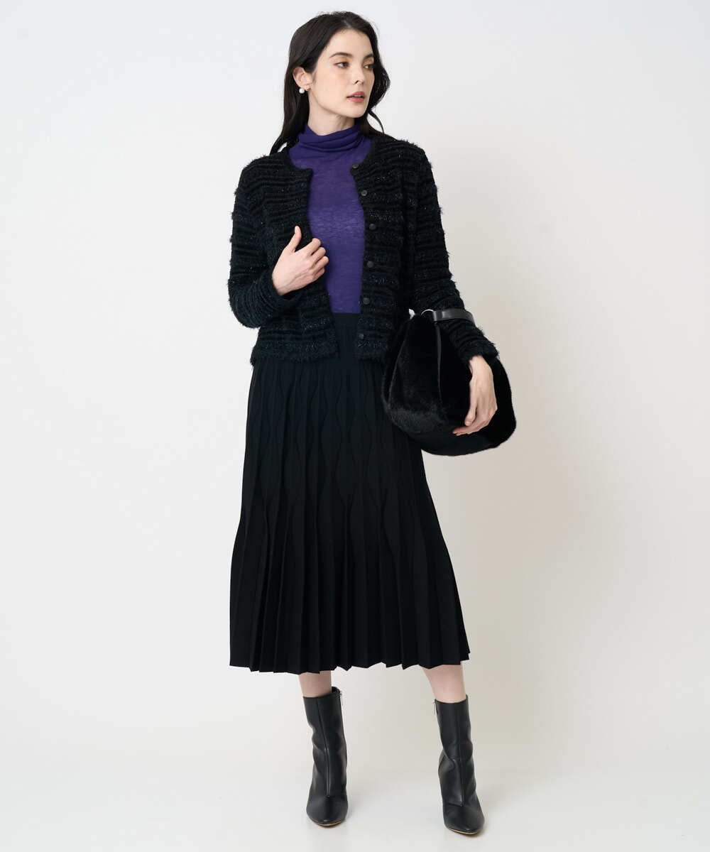 PYFCD07190 CHRISTIAN AUJARD(小さいサイズ)(メゾン ドゥ サンク) [肌触り良い･軽い]ベーシックプルオーバーニット パープル