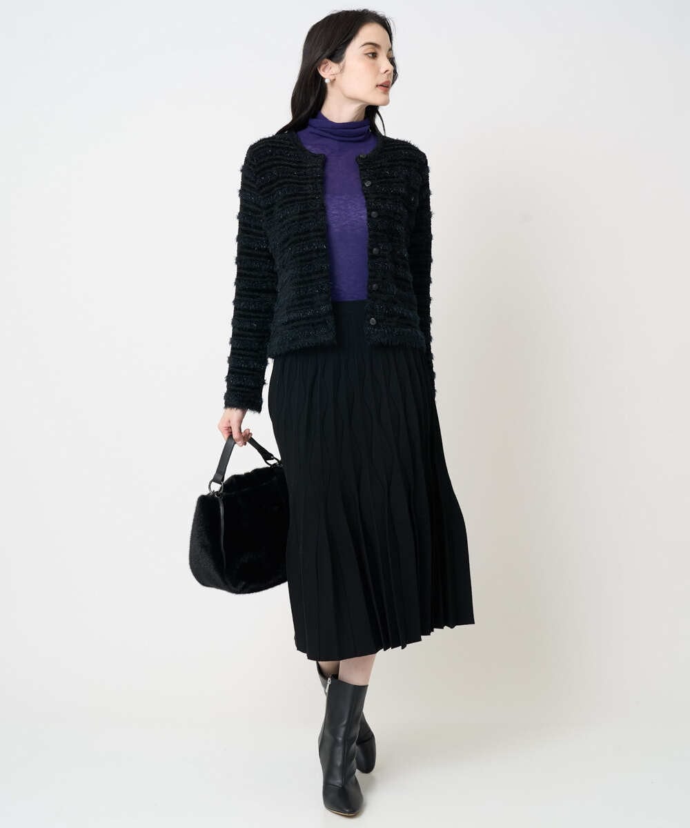 PYFCD07190 CHRISTIAN AUJARD(小さいサイズ)(メゾン ドゥ サンク) [肌触り良い･軽い]ベーシックプルオーバーニット パープル