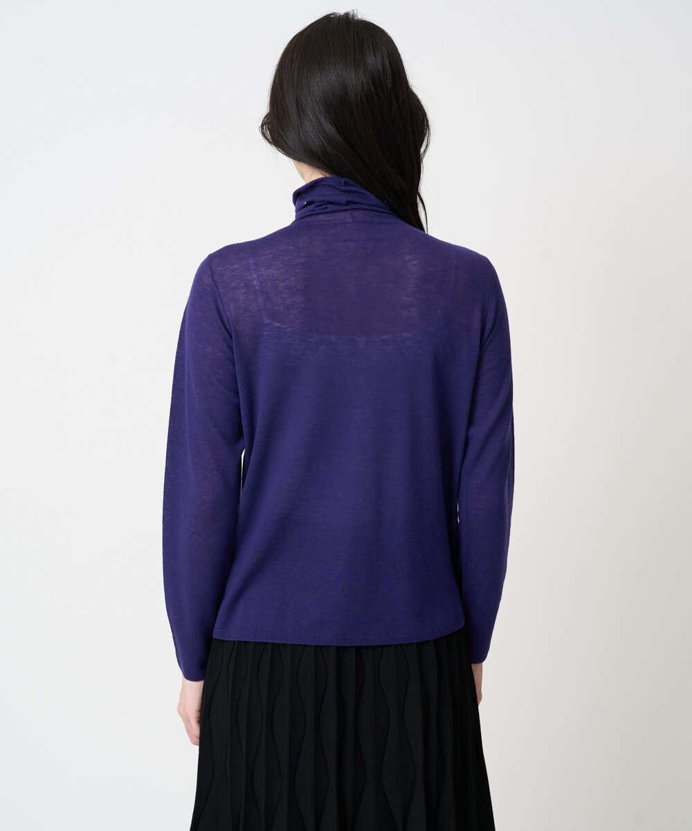 PYFCD07190 CHRISTIAN AUJARD(小さいサイズ)(メゾン ドゥ サンク) [肌触り良い･軽い]ベーシックプルオーバーニット パープル