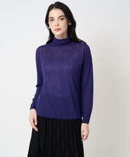 PYFCD07190 CHRISTIAN AUJARD(小さいサイズ)(メゾン ドゥ サンク) [肌触り良い･軽い]ベーシックプルオーバーニット パープル