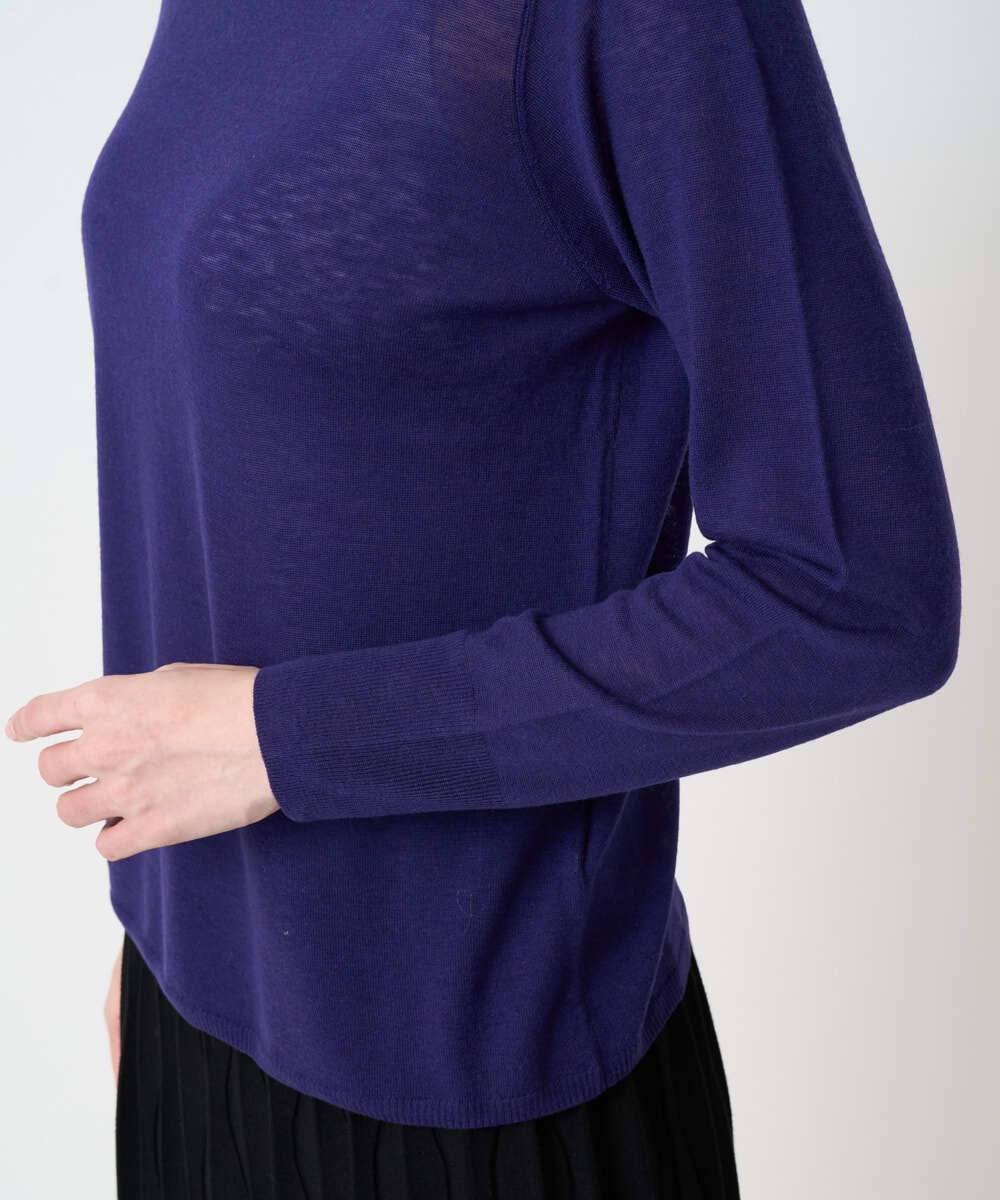 PYFCD07190 CHRISTIAN AUJARD(小さいサイズ)(メゾン ドゥ サンク) [肌触り良い･軽い]ベーシックプルオーバーニット パープル