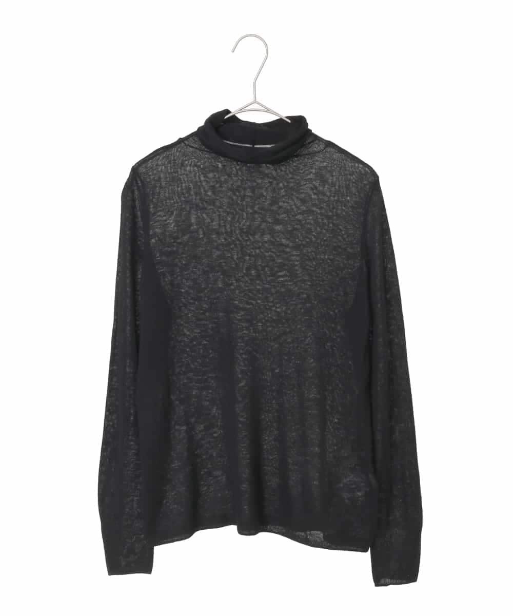 PYFCD07190 CHRISTIAN AUJARD(小さいサイズ)(メゾン ドゥ サンク) [肌触り良い･軽い]ベーシックプルオーバーニット ブラック