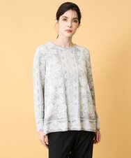 PYFCD08390 CHRISTIAN AUJARD(小さいサイズ)(メゾン ドゥ サンク) レーシージャガードニットプルオーバー ライトグレー