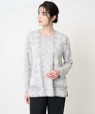 PYFCD08390 CHRISTIAN AUJARD(小さいサイズ)(メゾン ドゥ サンク) レーシージャガードニットプルオーバー ライトグレー