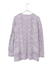 PYFCD08390 CHRISTIAN AUJARD(小さいサイズ)(メゾン ドゥ サンク) レーシージャガードニットプルオーバー ライトグレー