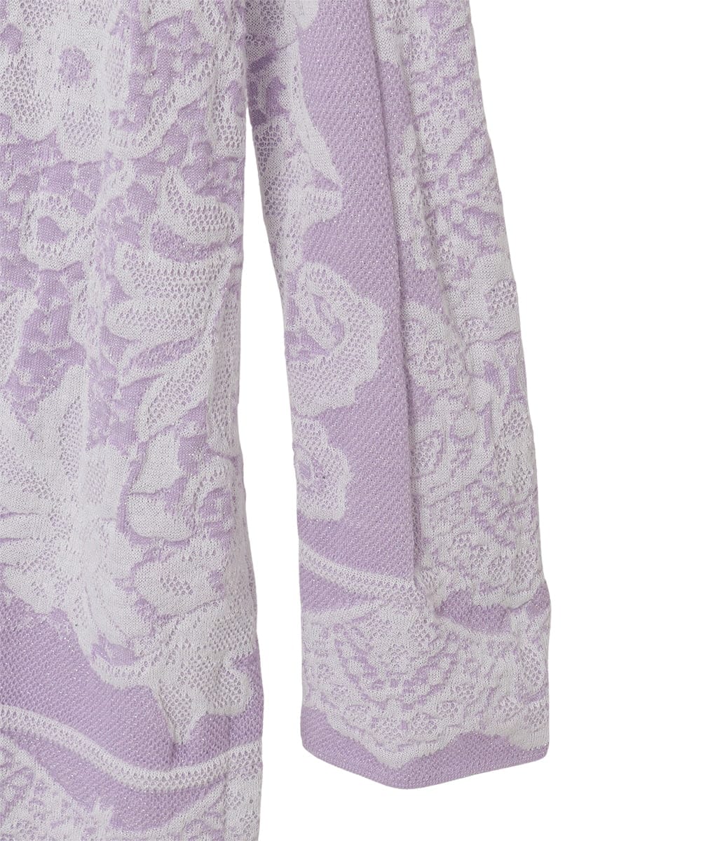 PYFCD08390 CHRISTIAN AUJARD(小さいサイズ)(メゾン ドゥ サンク) レーシージャガードニットプルオーバー ライトグレー