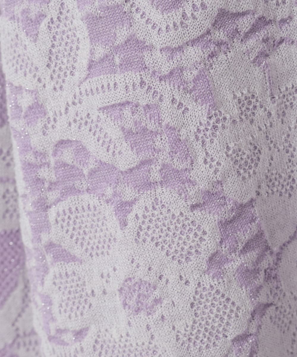 PYFCD08390 CHRISTIAN AUJARD(小さいサイズ)(メゾン ドゥ サンク) レーシージャガードニットプルオーバー ライトグレー