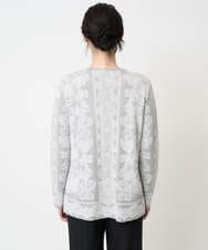 PYFCD08390 CHRISTIAN AUJARD(小さいサイズ)(メゾン ドゥ サンク) レーシージャガードニットプルオーバー ライトグレー