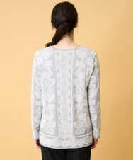 PYFCD08390 CHRISTIAN AUJARD(小さいサイズ)(メゾン ドゥ サンク) レーシージャガードニットプルオーバー ライトグレー