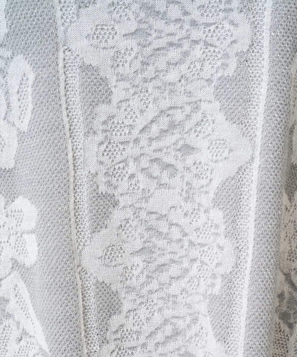 PYFCD08390 CHRISTIAN AUJARD(小さいサイズ)(メゾン ドゥ サンク) レーシージャガードニットプルオーバー ライトグレー