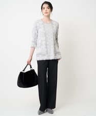 PYFCD08390 CHRISTIAN AUJARD(小さいサイズ)(メゾン ドゥ サンク) レーシージャガードニットプルオーバー ライトグレー