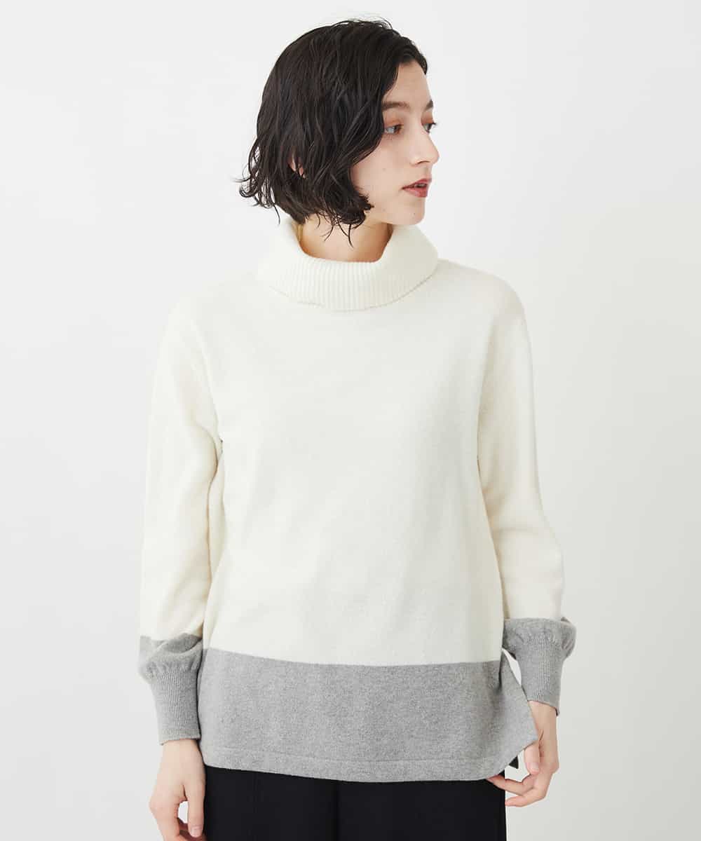 配色オフタートルニット ニット セーター Christian Aujard 小さいサイズ メゾン ドゥ サンク イトキンオンラインストア