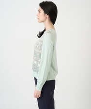 PYFEE03390 CHRISTIAN AUJARD(小さいサイズ)(メゾン ドゥ サンク) [アンサンブル対応]レーシーオーナメントプリントトップス グリーン系