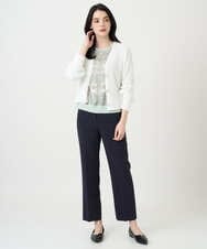 PYFEE03390 CHRISTIAN AUJARD(小さいサイズ)(メゾン ドゥ サンク) [アンサンブル対応]レーシーオーナメントプリントトップス グリーン系