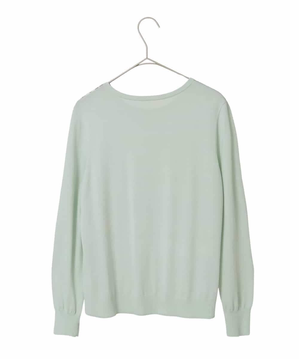 PYFEE03390 CHRISTIAN AUJARD(小さいサイズ)(メゾン ドゥ サンク) [アンサンブル対応]レーシーオーナメントプリントトップス グリーン系