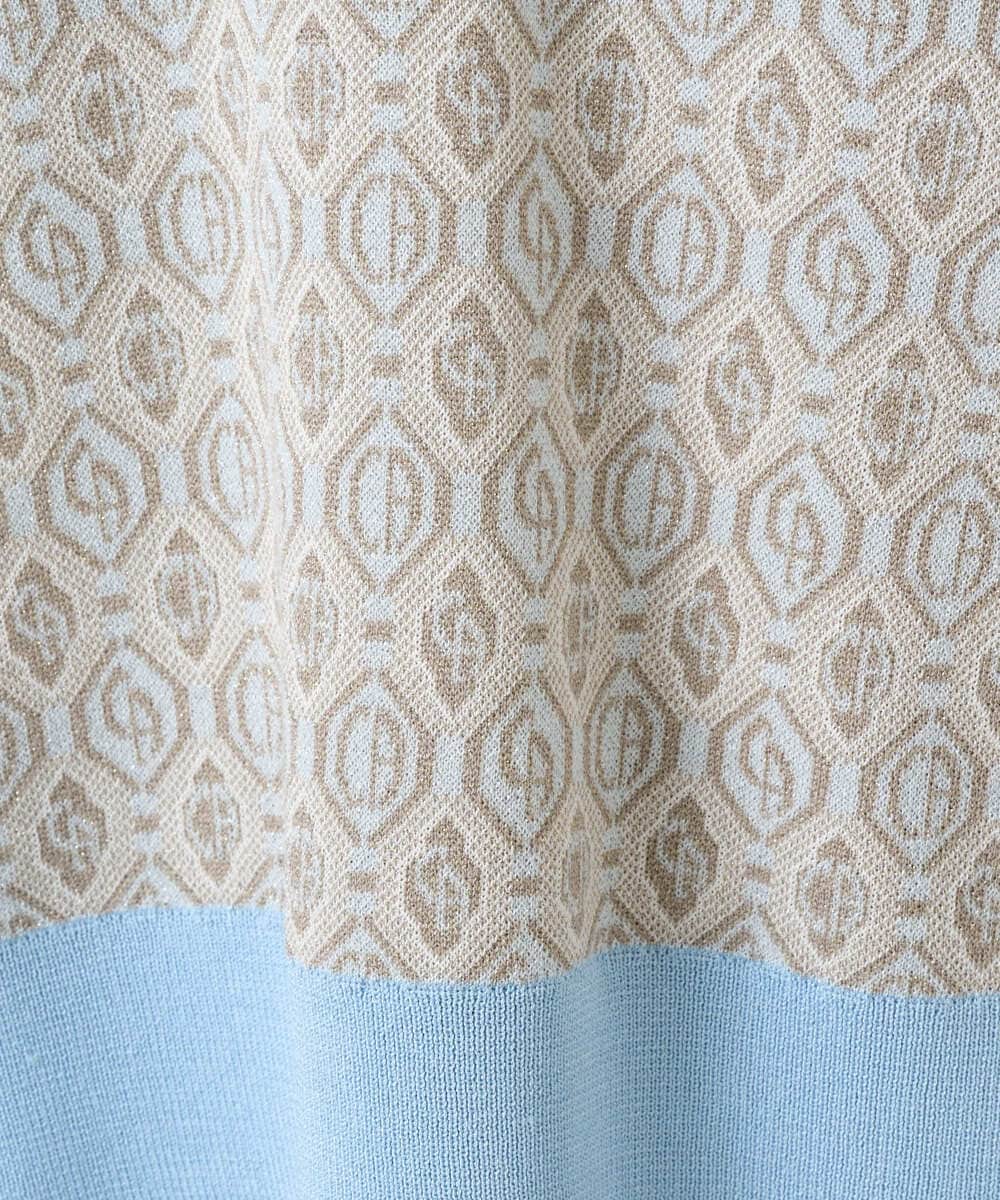 PYFEE13330 CHRISTIAN AUJARD(小さいサイズ)(メゾン ドゥ サンク) ジオメトリックジャガードニットプルオーバー ピンク