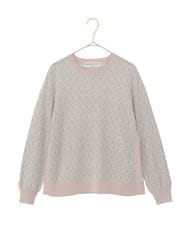 PYFEE13330 CHRISTIAN AUJARD(小さいサイズ)(メゾン ドゥ サンク) ジオメトリックジャガードニットプルオーバー ピンク