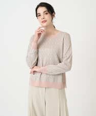 PYFEE13330 CHRISTIAN AUJARD(小さいサイズ)(メゾン ドゥ サンク) ジオメトリックジャガードニットプルオーバー ピンク