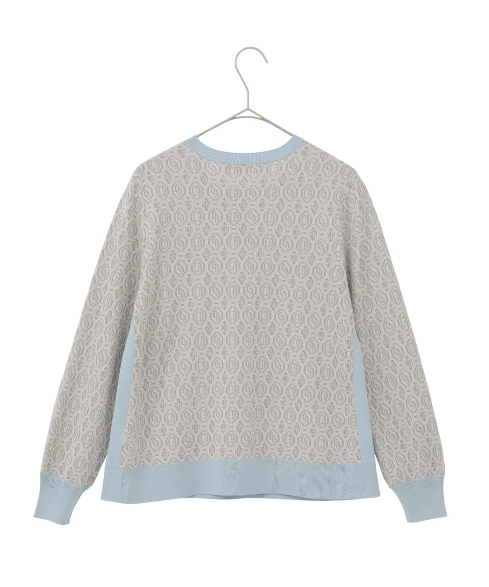 PYFEE13330 CHRISTIAN AUJARD(小さいサイズ)(メゾン ドゥ サンク) ジオメトリックジャガードニットプルオーバー ピンク