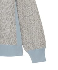 PYFEE13330 CHRISTIAN AUJARD(小さいサイズ)(メゾン ドゥ サンク) ジオメトリックジャガードニットプルオーバー ピンク