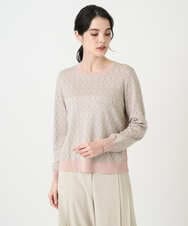 PYFEE13330 CHRISTIAN AUJARD(小さいサイズ)(メゾン ドゥ サンク) ジオメトリックジャガードニットプルオーバー ピンク