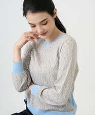 PYFEE13330 CHRISTIAN AUJARD(小さいサイズ)(メゾン ドゥ サンク) ジオメトリックジャガードニットプルオーバー ピンク