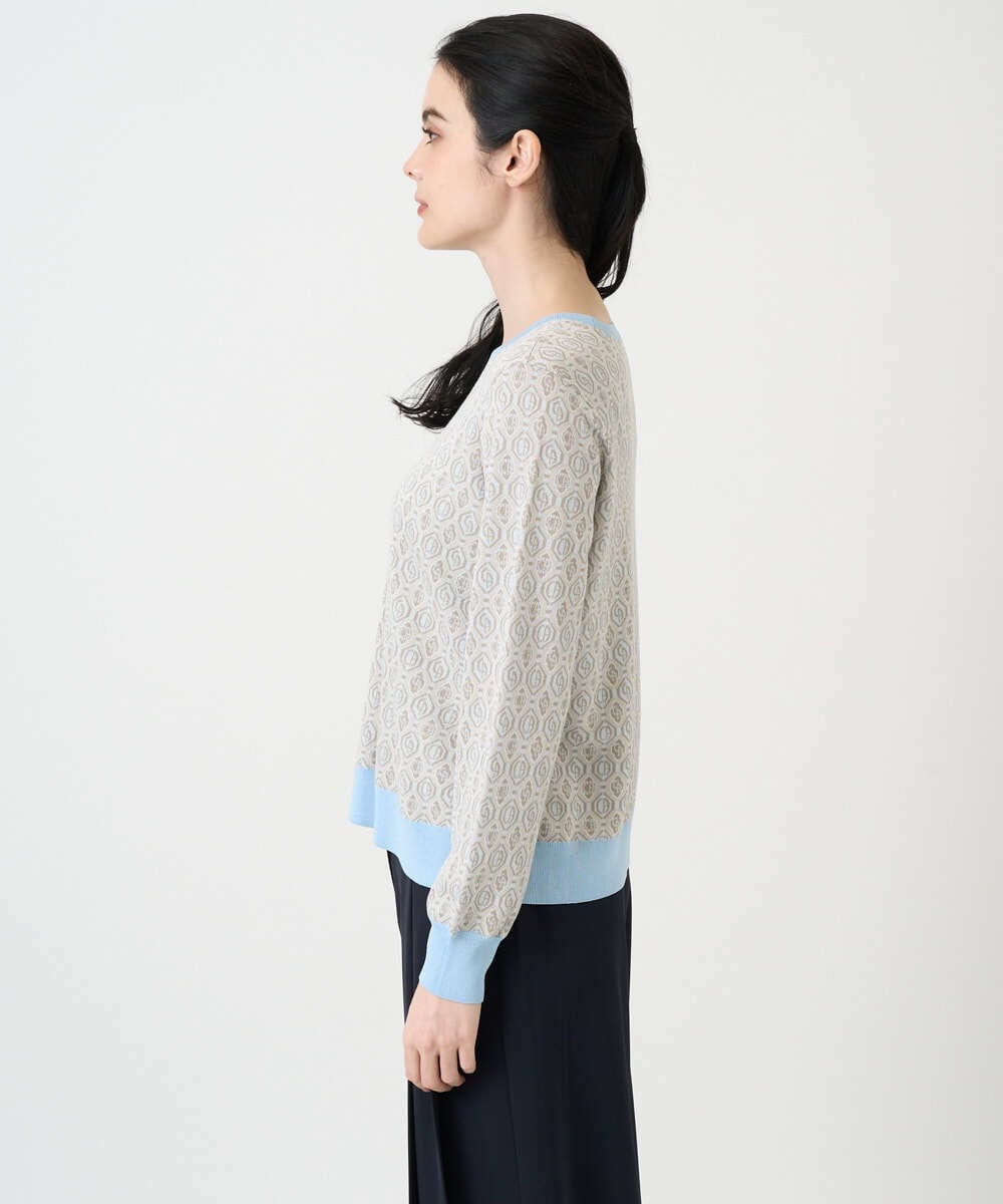 PYFEE13330 CHRISTIAN AUJARD(小さいサイズ)(メゾン ドゥ サンク) ジオメトリックジャガードニットプルオーバー ピンク