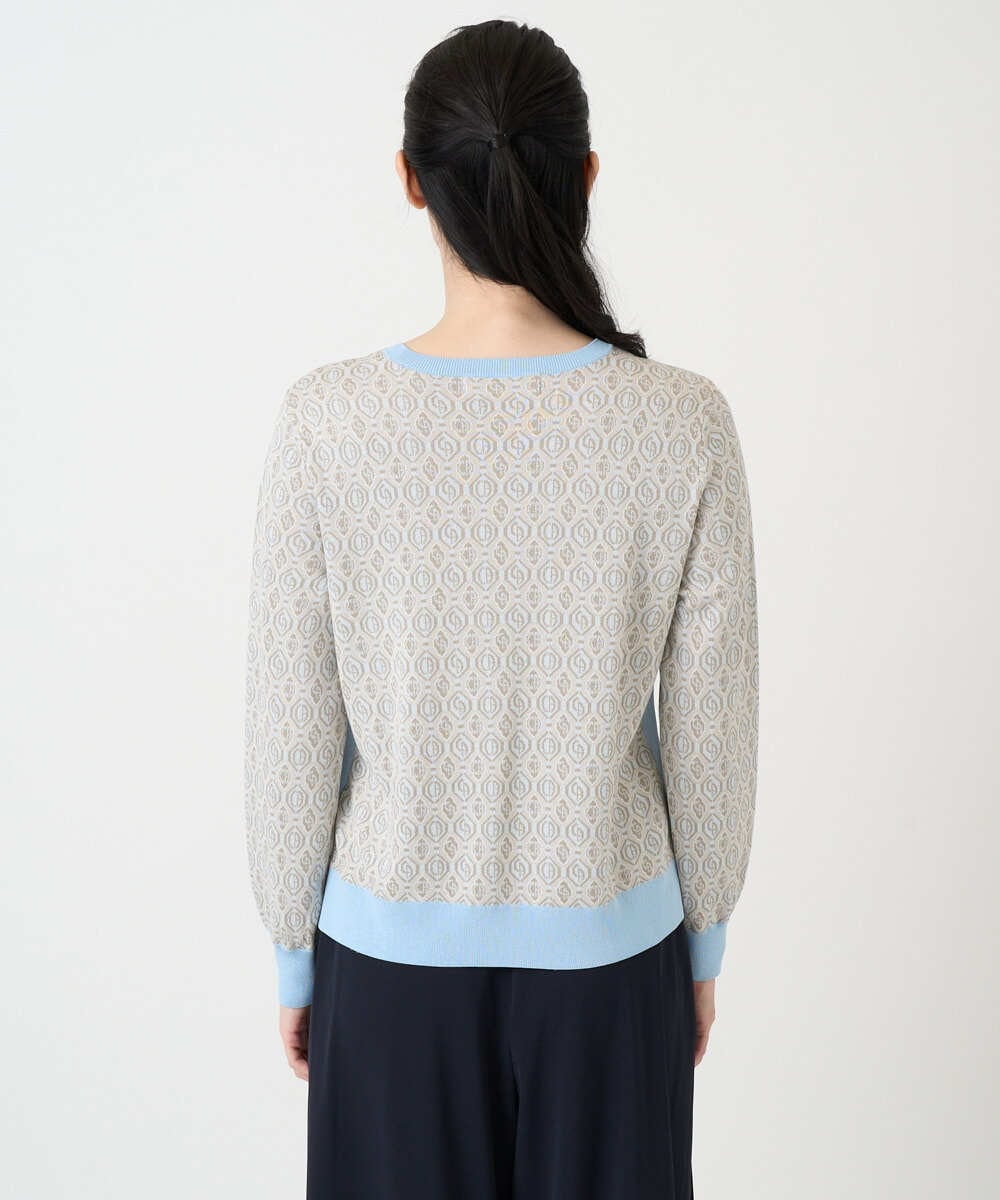 PYFEE13330 CHRISTIAN AUJARD(小さいサイズ)(メゾン ドゥ サンク) ジオメトリックジャガードニットプルオーバー ピンク