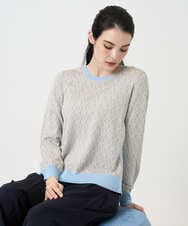 PYFEE13330 CHRISTIAN AUJARD(小さいサイズ)(メゾン ドゥ サンク) ジオメトリックジャガードニットプルオーバー ライトブルー