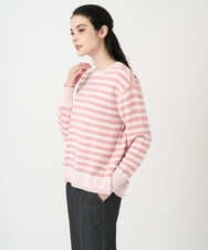 PYFEE20360 CHRISTIAN AUJARD(小さいサイズ)(メゾン ドゥ サンク) タックボーダーニットプルオーバー ピンク