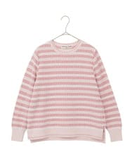 PYFEE20360 CHRISTIAN AUJARD(小さいサイズ)(メゾン ドゥ サンク) タックボーダーニットプルオーバー ピンク