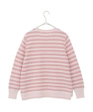 PYFEE20360 CHRISTIAN AUJARD(小さいサイズ)(メゾン ドゥ サンク) タックボーダーニットプルオーバー ピンク