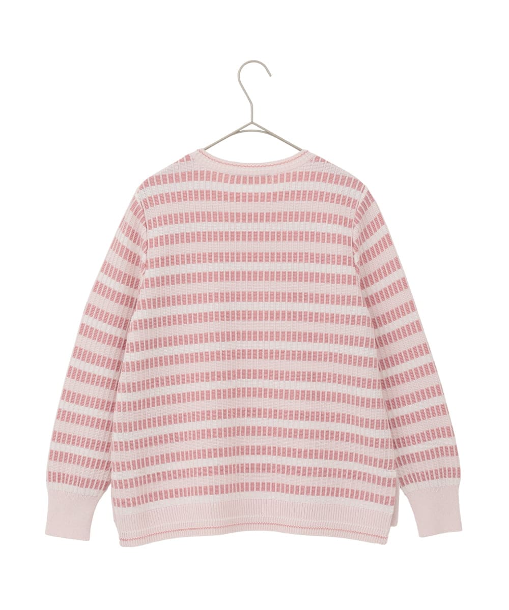 PYFEE20360 CHRISTIAN AUJARD(小さいサイズ)(メゾン ドゥ サンク) タックボーダーニットプルオーバー ピンク