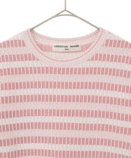 PYFEE20360 CHRISTIAN AUJARD(小さいサイズ)(メゾン ドゥ サンク) タックボーダーニットプルオーバー ピンク