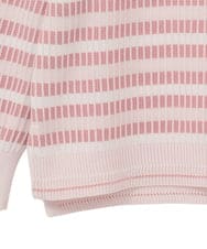 PYFEE20360 CHRISTIAN AUJARD(小さいサイズ)(メゾン ドゥ サンク) タックボーダーニットプルオーバー ピンク