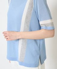 PYFGA37360 CHRISTIAN AUJARD(小さいサイズ)(メゾン ドゥ サンク) 配色デザインニット ライトブルー系