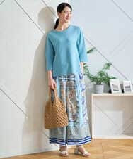 PYFGD22290 CHRISTIAN AUJARD(小さいサイズ)(メゾン ドゥ サンク) リネンライクホールガーメントニット ライトブルー