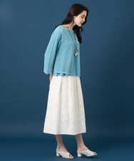 PYFGD22290 CHRISTIAN AUJARD(小さいサイズ)(メゾン ドゥ サンク) リネンライクホールガーメントニット ライトブルー