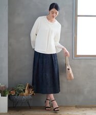 PYFGD22290 CHRISTIAN AUJARD(小さいサイズ)(メゾン ドゥ サンク) リネンライクホールガーメントニット ライトブルー