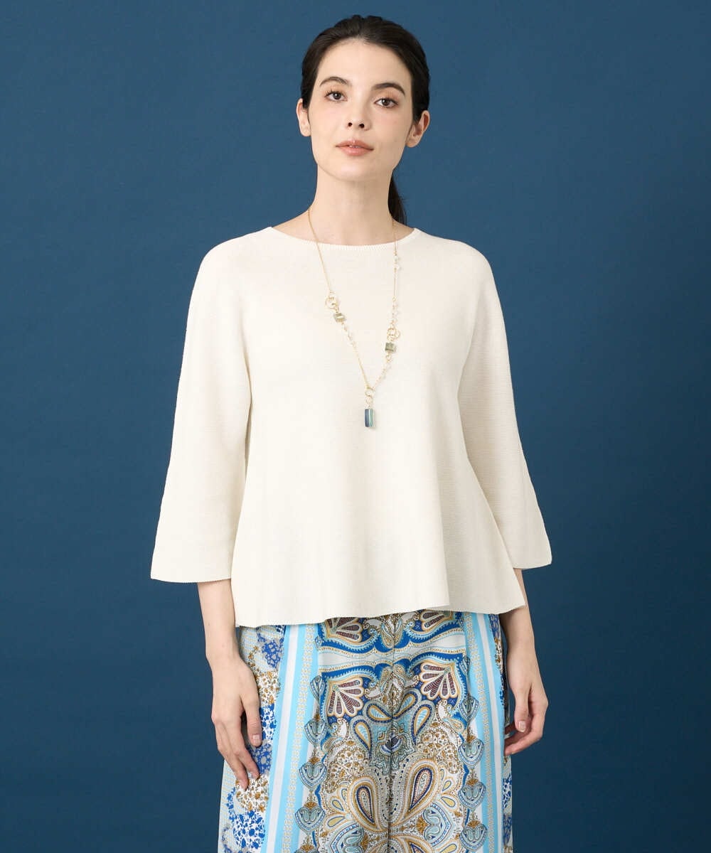 PYFGD22290 CHRISTIAN AUJARD(小さいサイズ)(メゾン ドゥ サンク) リネンライクホールガーメントニット ライトブルー